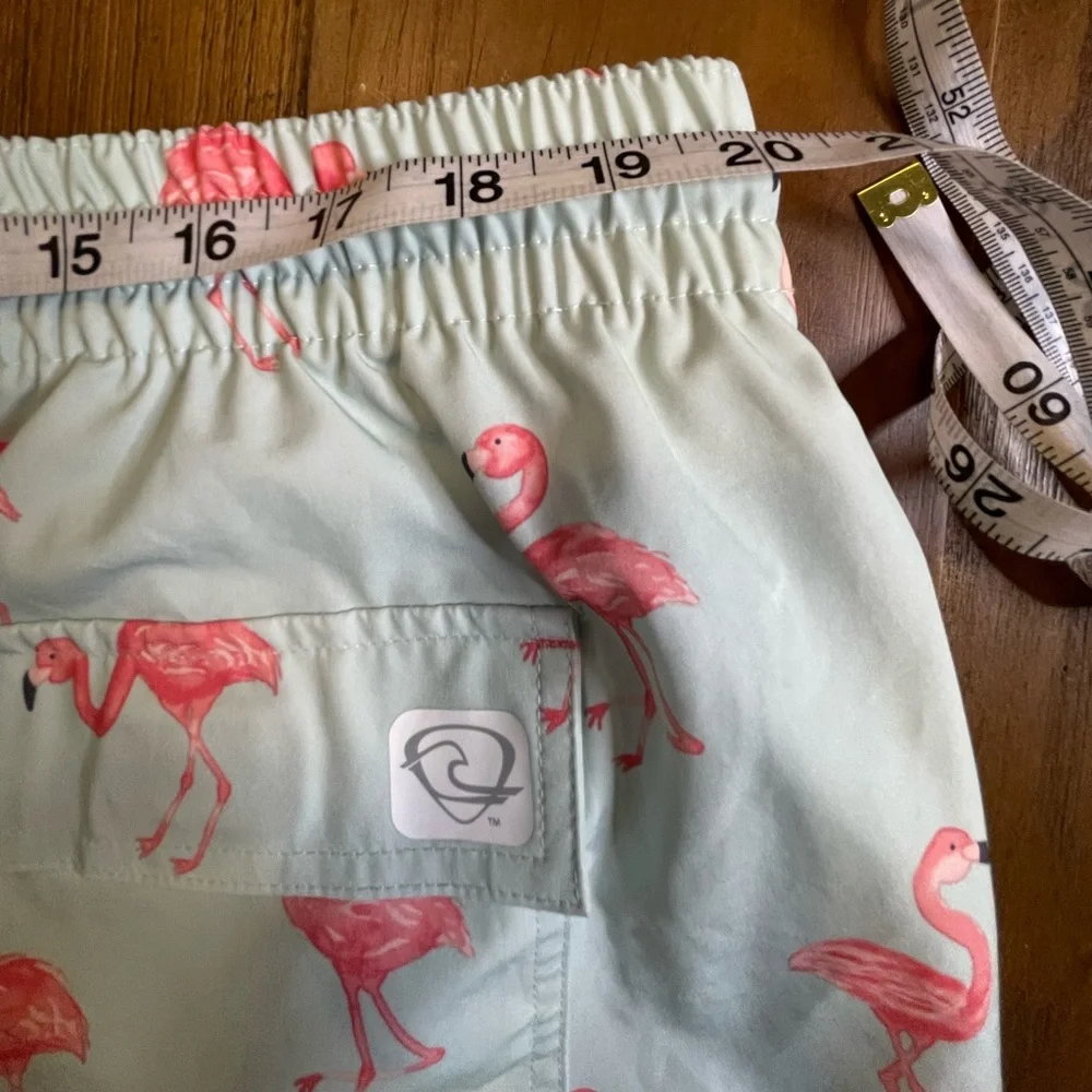 Wave Zone lined Swim Trunks sea foam green  with flamingos size XXL‎